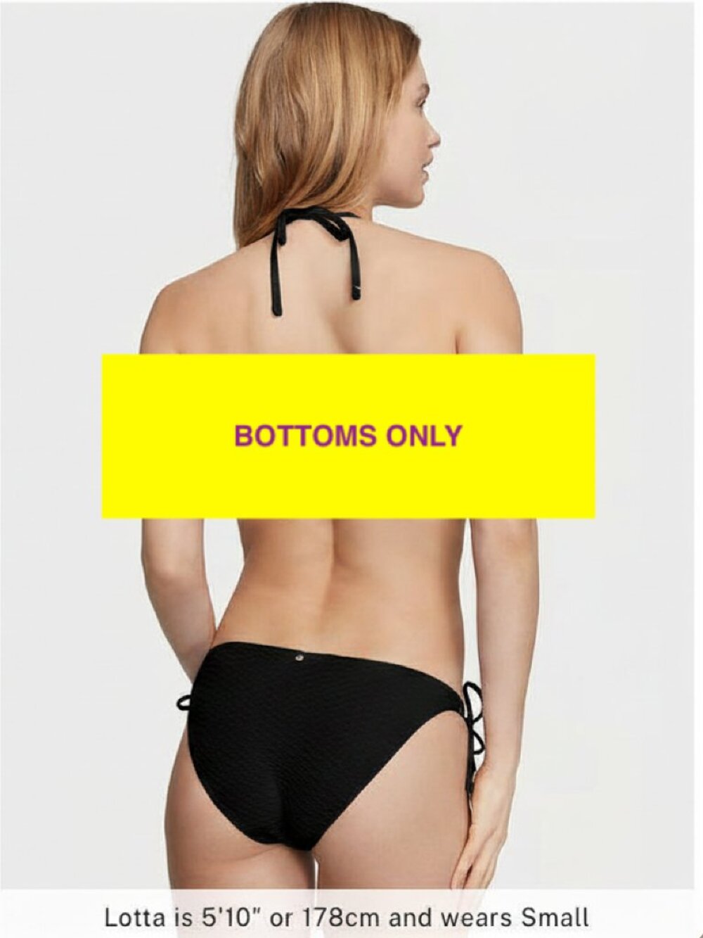NWT Victoria's Secret Mix Match Side-Tie Bikini Bottom Black XS - Picture 2 of 9
